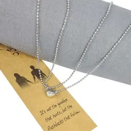 Utkarsh Silver-Plated Heart Shaped Pendants with Chains-picture-29