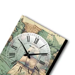 OLIVE TREE Green & White Printed Wooden Contemporary Analogue Wall Clock image 2