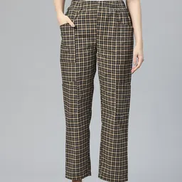 Popnetic Checked High-Rise Pleated Cargos-picture-32