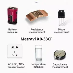 Metravi Digital TRMS Multimeter Backlit LCD Display Blue & Black, XB-33CF image 2