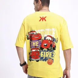 Kook N Keech Disney Men Cars Printed Pure Cotton Oversized T-shirt image 2