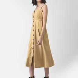 Crimsoune Club Khaki Empire Midi Dress image 5
