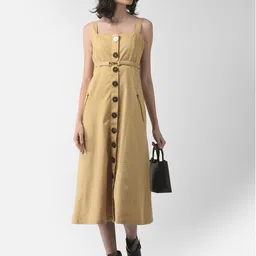Crimsoune Club Khaki Empire Midi Dress image 4