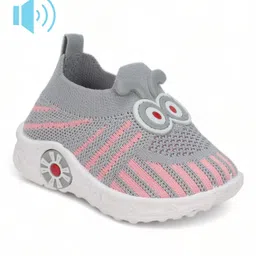 Lil Lollipop Mesh Detailed Slip On Musical Shoes - Grey-picture-14