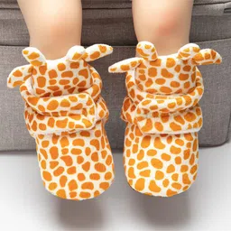 Neska Moda Giraffe Designed Velcro Closure Booties - Yellow-picture-12