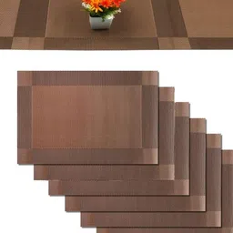 We3 9 - Pcs Brown Textured Table Placemats-image-78