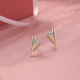 Mia by Tanishq 14 KT Gold Cheeky Sleek Gold Earrings - 1.315 g-picture-27