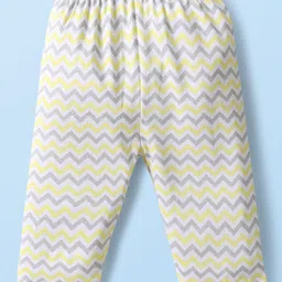 OHMS Single Jersey Knit Full Length Lounge Pant With Animal Print Pack Of 3 - Yellow & White image 2