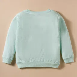 Tango Looper Knit Full Sleeves Winter Wear T-Shirt & Lounge Pant Set with Text Print - Aqua Blue image 3