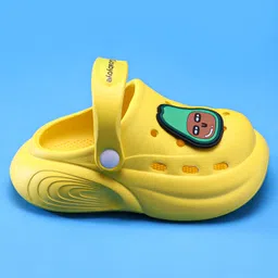 Babyoye Clogs with Backstrap Closure & Fruit Applique - Yellow image 4