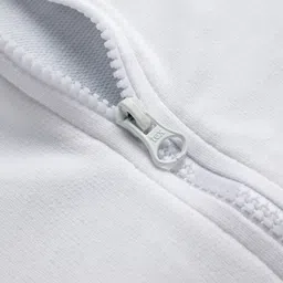 kookie kids india Kookie Kids Terry Knit Full Sleeves Hooded SweatJacket with Kangaroo Pocket & Patch Detailing - White image 4