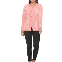 WOOL 4U Women Printed Woollen Cardigan-picture-22