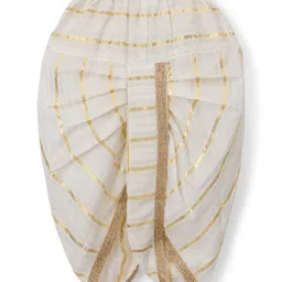 Babyhug Lurex Dobby Woven Full Sleeves Kurta Dhoti Set with Foil Print - Red image 5