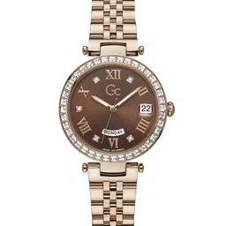 GC Women Embellished Round Dial Stainless Steel Water Resistance Analogue Watch-Z01009L4MF-image-27