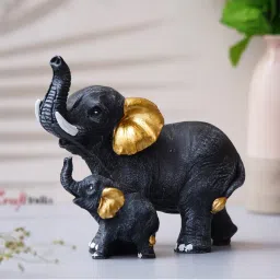 eCraftIndia Set of 2 Elephant With Baby Elephant Statues Animal Figurines-picture-13