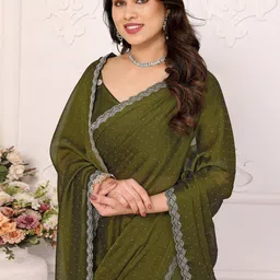 The Textile Hub Embellished Beads and Stones Pure Silk Saree image 3