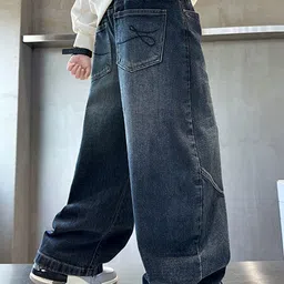 LULU & SKY Boys Wide Leg Mid-Rise Light Fade Stretchable Jeans image 2