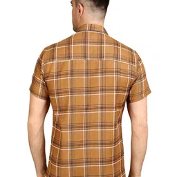 Apuesto India Slim Fit Checked Short Sleeves Cotton Casual Shirt image 4