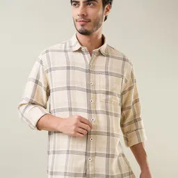 TIM PARIS Checked Regular Fit Cotton Casual Shirt-image-64