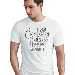 Seekbuylove Men Cycling Makes Me Happy Printed Bio Finish Cotton T-shirt-picture-12