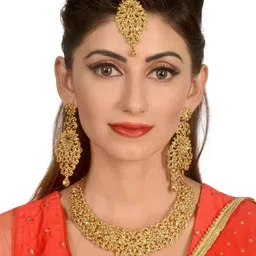 VATSALYA creation Alloy Gold- plated Gold Jewellery Set image 2