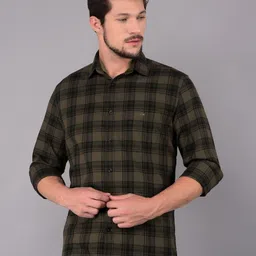 Crimsoune Club Men Classic Slim Fit Tartan Checks Opaque Checked Casual Shirt-picture-39