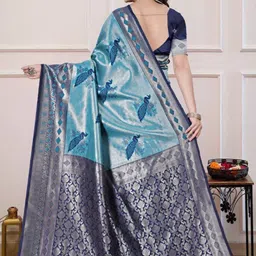 Freezeit Ethnic Motifs Woven Design Zari Banarasi Saree image 2
