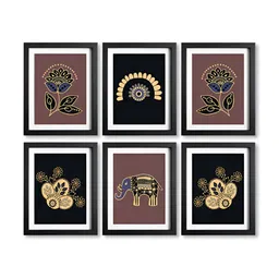 RANDOM Black & White 5 to 7 Pieces MDF Wall Photo Frames image 5