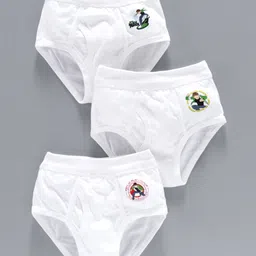 Red Rose Striped Briefs Ben 10 Print Pack of 3 - White-picture-25