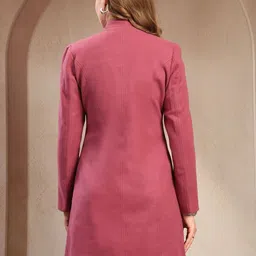 Juelle Mock Collar Longline Single-Breasted Overcoat image 5