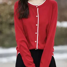StyleCast Women Colourblocked Round Neck Cardigan Sweaters-picture-20