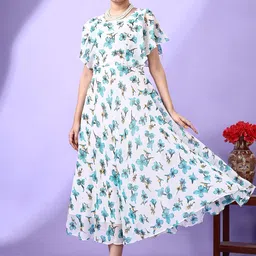 Fashion2wear Women Floral Printed Fit and Flare Maxi Dress-picture-10