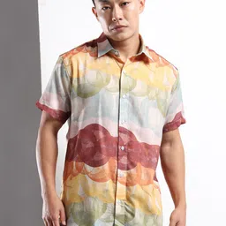 THE BEETEL HOUSE Men Abstract Printed Spread Collar Casual Shirt image 2