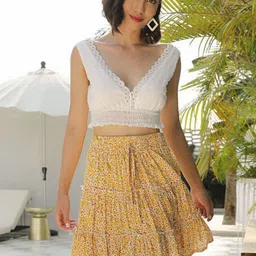 Oh Rare Floral Printed A-Line Mini Skirt-picture-29