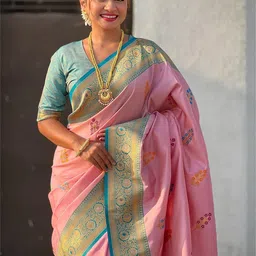 ELITE WEAVES Floral Woven Design Zari Banarasi Saree image 4