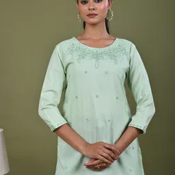 Karaveera Women Ethnic Motifs Embroidered Thread Work Kurti-picture-16