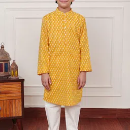 Campana Boys Printed Regular Pure Cotton Kurta with Pyjamas-picture-20