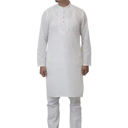 FASHYY Men Ethnic Motifs Embroidered Regular Thread Work Pure Cotton Kurta with Pyjamas-picture-30
