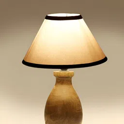 Devansh White Wood Traditional Frusturical Shaped Table Lamp image 2