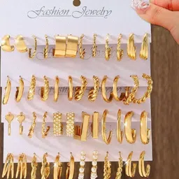 DressBerry Gold-Plated Alloy Pearls Earrings-image-16