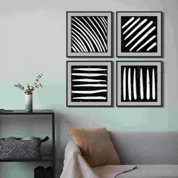 999Store Black & White 4 Piece Canvas Abstract Wall Paintings-image-96
