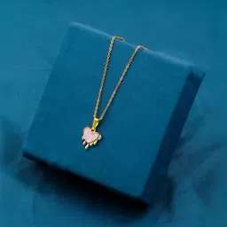 glitchez Brass Gold-Plated Feather Necklace image 5