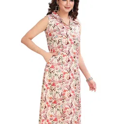 Meher Impex Floral Printed Lapel Collar A-Line Kurta image 5