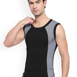 Sporto by Macho Men Pack Of 3 Colourblocked Knitted Pure Cotton Gym Vests image 5