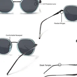 Eyejack Unisex Round Polarised and UV Protected Lens Sunglasses 2502PCL1473 image 2