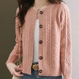StyleCast Women Cable Knit Round Neck Cardigan-image-84