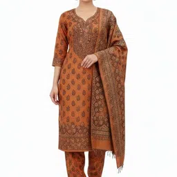 Vrinde Printed Unstitched Dress Material image 3