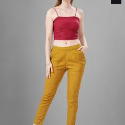 T19 Women Relaxed Straight Fit Trousers-picture-30