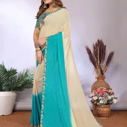 Moda Rapido Floral Poly Georgette Saree image 3
