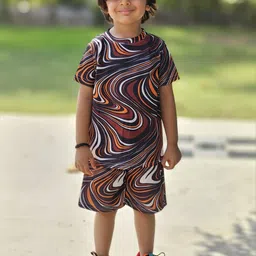 YK Kids Abstract Printed T-shirt With Shorts-picture-29